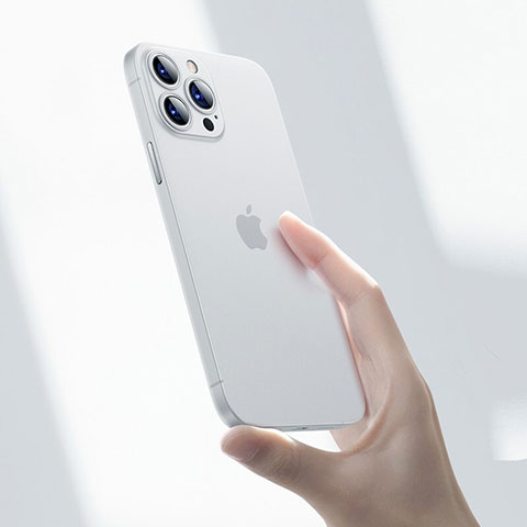 Apple iPhone 13 Pro Max用極薄ケース クリア透明 プラスチック 質感もマットU06 アップル ホワイト