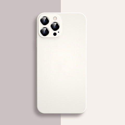 Apple iPhone 13 Pro Max用360度 フルカバー極薄ソフトケース シリコンケース 耐衝撃 全面保護 バンパー S04 アップル ホワイト