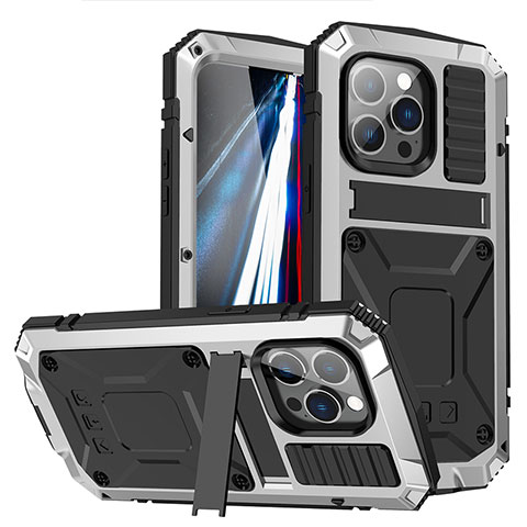 Apple iPhone 13 Pro Max用360度 フルカバー ケース 高級感 手触り良い アルミメタル 製の金属製 RJ1 アップル シルバー