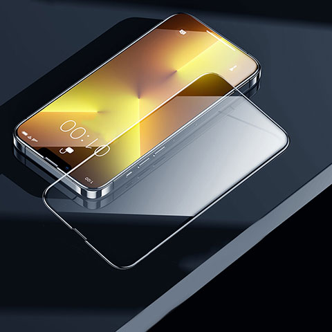 Apple iPhone 13 Pro Max用強化ガラス フル液晶保護フィルム F03 アップル ブラック