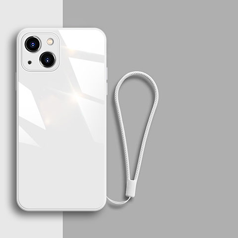 Apple iPhone 14用ハイブリットバンパーケース プラスチック 鏡面 カバー M08 アップル ホワイト