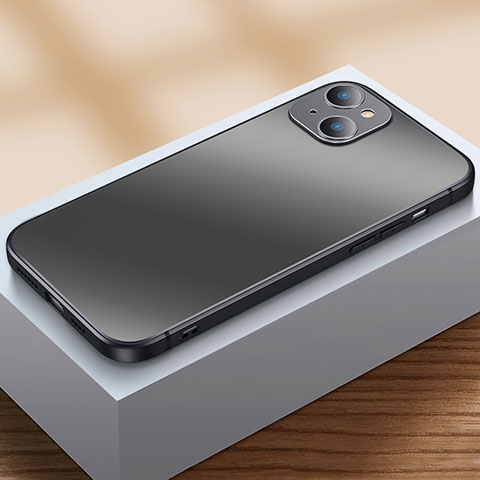 Apple iPhone 14用ハイブリットバンパーケース プラスチック 兼シリコーン カバー U01 アップル ブラック