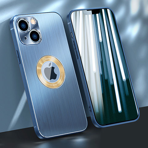 Apple iPhone 14用ケース 高級感 手触り良い アルミメタル 製の金属製 カバー M08 アップル ネイビー