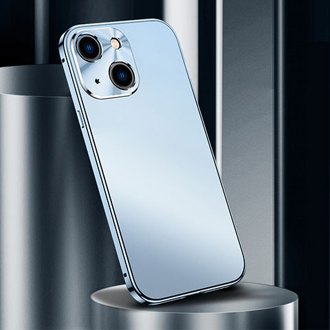 Apple iPhone 14用ケース 高級感 手触り良い アルミメタル 製の金属製 カバー M02 アップル ネイビー
