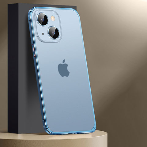 Apple iPhone 14用ケース 高級感 手触り良い メタル兼プラスチック バンパー JL2 アップル ネイビー