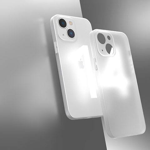 Apple iPhone 14用ハイブリットバンパーケース クリア透明 プラスチック カバー WT1 アップル ホワイト