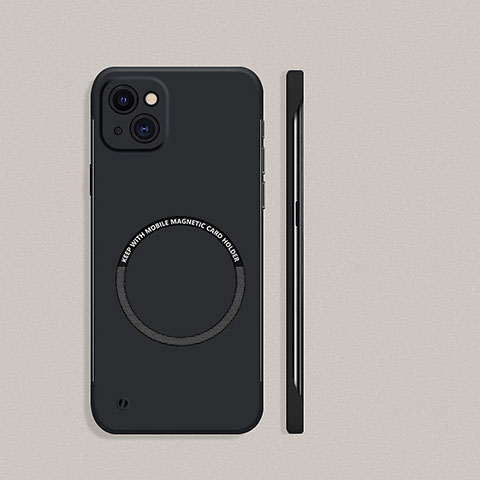 Apple iPhone 14用ハードケース プラスチック 質感もマット カバー Mag-Safe 磁気 Magnetic アップル ブラック