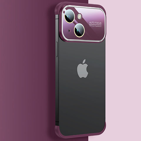 Apple iPhone 14用ハードカバー クリスタル クリア透明 QC4 アップル ワインレッド