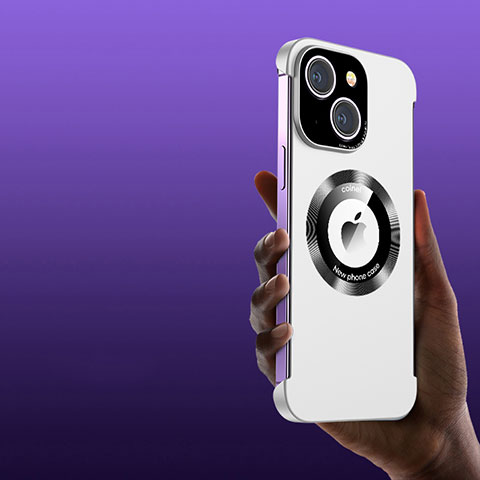 Apple iPhone 14用ハードケース プラスチック 質感もマット フレームレス カバー Mag-Safe 磁気 Magnetic T01 アップル オレンジ