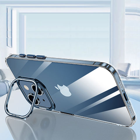 Apple iPhone 14用極薄ソフトケース シリコンケース 耐衝撃 全面保護 クリア透明 LD6 アップル ネイビー