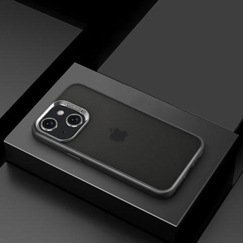 Apple iPhone 14用極薄ソフトケース シリコンケース 耐衝撃 全面保護 クリア透明 LD8 アップル ブラック