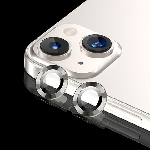 Apple iPhone 14用強化ガラス カメラプロテクター カメラレンズ 保護ガラスフイルム C08 アップル シルバー