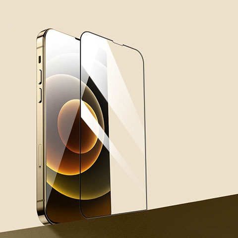 Apple iPhone 14用強化ガラス フル液晶保護フィルム F04 アップル ブラック