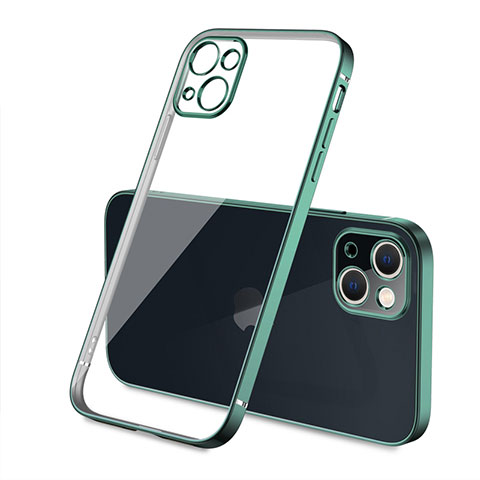 Apple iPhone 14 Plus用極薄ソフトケース シリコンケース 耐衝撃 全面保護 クリア透明 H04 アップル グリーン