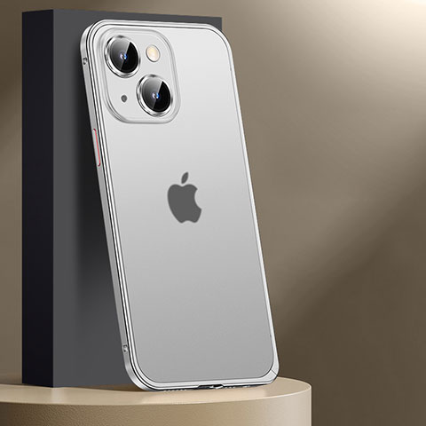 Apple iPhone 14 Plus用ケース 高級感 手触り良い メタル兼プラスチック バンパー JL2 アップル シルバー