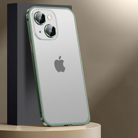 Apple iPhone 14 Plus用ケース 高級感 手触り良い メタル兼プラスチック バンパー JL2 アップル グリーン