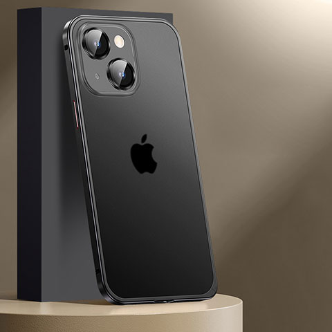Apple iPhone 14 Plus用ケース 高級感 手触り良い メタル兼プラスチック バンパー JL2 アップル ブラック
