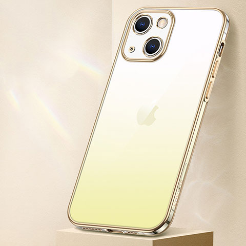 Apple iPhone 14 Plus用極薄ソフトケース グラデーション 勾配色 クリア透明 S01 アップル イエロー