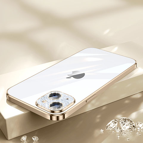 Apple iPhone 14 Plus用極薄ソフトケース シリコンケース 耐衝撃 全面保護 クリア透明 Bling-Bling LD2 アップル ゴールド