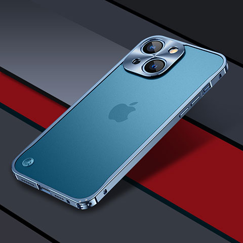 Apple iPhone 14 Plus用ケース 高級感 手触り良い メタル兼プラスチック バンパー QC1 アップル ネイビー