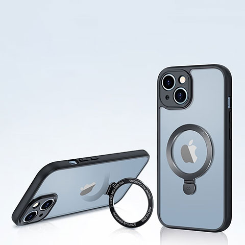 Apple iPhone 14 Plus用極薄ソフトケース シリコンケース 耐衝撃 全面保護 クリア透明 カバー Mag-Safe 磁気 Magnetic XD4 アップル ブラック