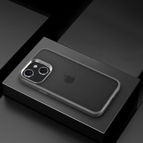 Apple iPhone 14 Plus用極薄ソフトケース シリコンケース 耐衝撃 全面保護 クリア透明 LD8 アップル グレー