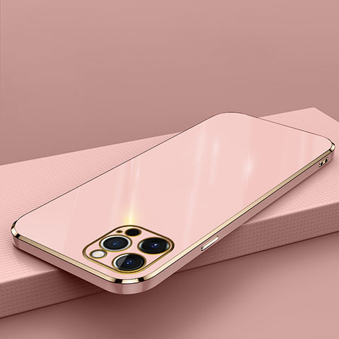 Apple iPhone 14 Pro用極薄ソフトケース シリコンケース 耐衝撃 全面保護 S04 アップル ローズゴールド