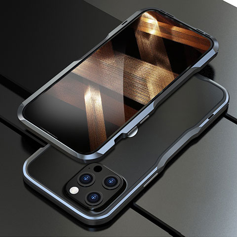 Apple iPhone 14 Pro用ケース 高級感 手触り良い アルミメタル 製の金属製 バンパー カバー A01 アップル グレー