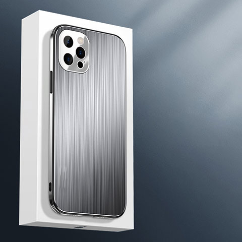 Apple iPhone 14 Pro用ケース 高級感 手触り良い アルミメタル 製の金属製 カバー M01 アップル シルバー
