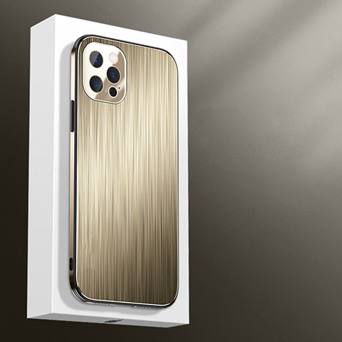 Apple iPhone 14 Pro用ケース 高級感 手触り良い アルミメタル 製の金属製 カバー M01 アップル ゴールド