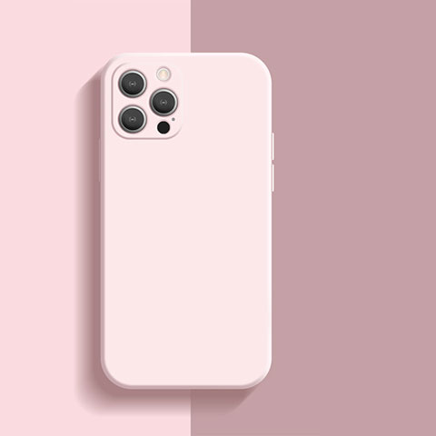 Apple iPhone 14 Pro用360度 フルカバー極薄ソフトケース シリコンケース 耐衝撃 全面保護 バンパー S01 アップル ピンク