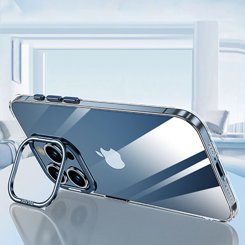 Apple iPhone 14 Pro用極薄ソフトケース シリコンケース 耐衝撃 全面保護 クリア透明 LD6 アップル ネイビー