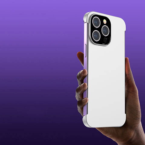 Apple iPhone 14 Pro用ハードケース プラスチック 質感もマット フレームレス カバー T01 アップル ホワイト