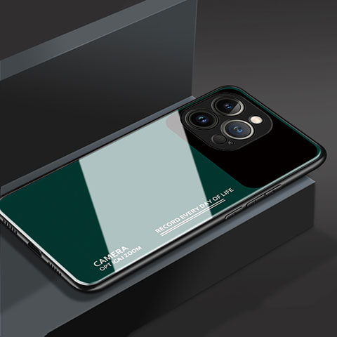 Apple iPhone 14 Pro Max用ハイブリットバンパーケース プラスチック 鏡面 カバー M03 アップル グリーン