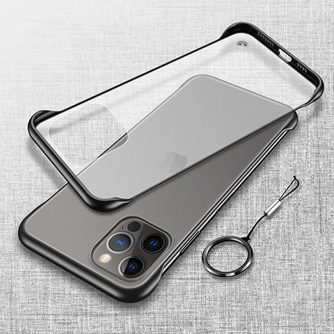 Apple iPhone 14 Pro Max用ハードカバー クリスタル クリア透明 H02 アップル ブラック
