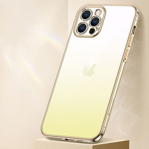 Apple iPhone 14 Pro Max用極薄ソフトケース グラデーション 勾配色 クリア透明 S01 アップル イエロー