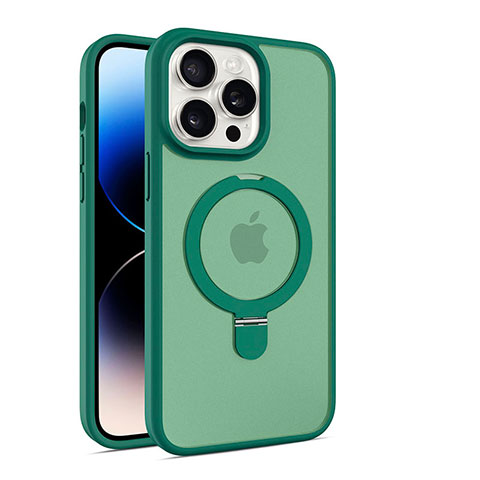 Apple iPhone 14 Pro Max用極薄ソフトケース シリコンケース 耐衝撃 全面保護 クリア透明 カバー Mag-Safe 磁気 Magnetic T02 アップル グリーン