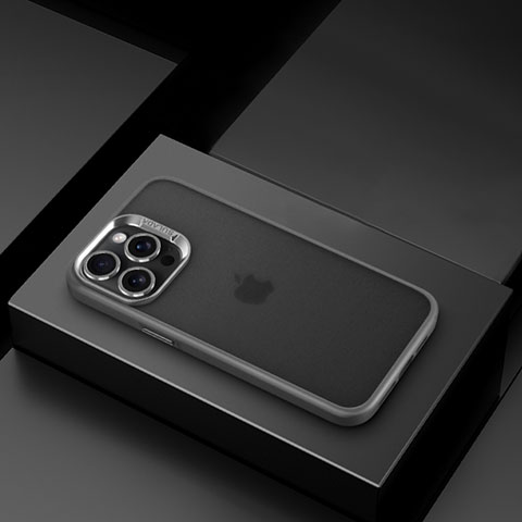 Apple iPhone 14 Pro Max用極薄ソフトケース シリコンケース 耐衝撃 全面保護 クリア透明 LD8 アップル グレー