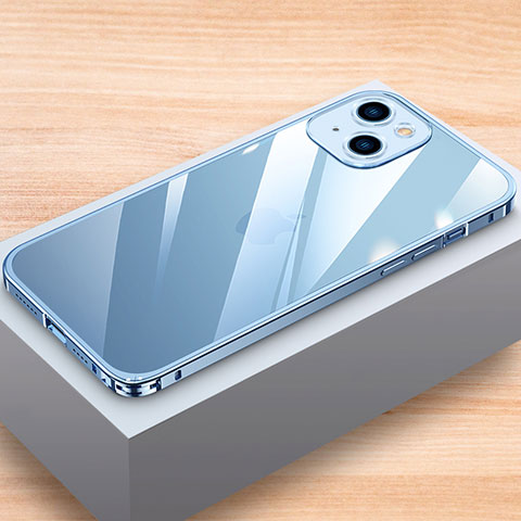 Apple iPhone 15用ケース 高級感 手触り良い アルミメタル 製の金属製 バンパー カバー LK1 アップル ネイビー