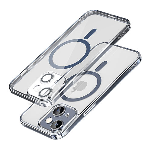 Apple iPhone 15 Plus用極薄ソフトケース シリコンケース 耐衝撃 全面保護 クリア透明 カバー Mag-Safe 磁気 Magnetic LD1 アップル ネイビー