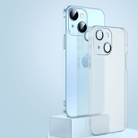 Apple iPhone 15 Plus用極薄ケース クリア透明 プラスチック 質感もマットQC1 アップル ホワイト
