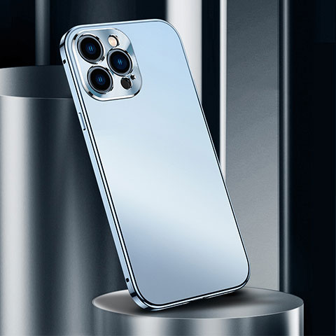 Apple iPhone 15 Pro Max用ケース 高級感 手触り良い アルミメタル 製の金属製 カバー M03 アップル ネイビー