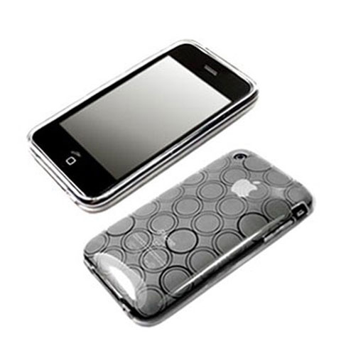 Apple iPhone 3G 3GS用ソフトケース サークル クリア透明 アップル ホワイト