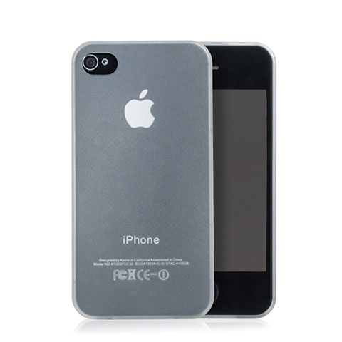 Apple iPhone 4S用ソフトケース クリア透明 質感もマット アップル ホワイト