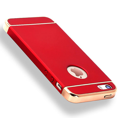 Apple iPhone 5用ケース 高級感 手触り良い メタル兼プラスチック バンパー M01 アップル レッド