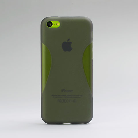 Apple iPhone 5C用ハードケース プラスチック ライン 質感もマット アップル グレー