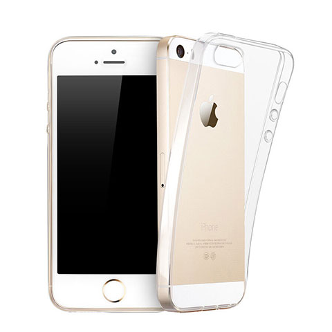 Apple iPhone 5S用極薄ソフトケース シリコンケース 耐衝撃 全面保護 クリア透明 アップル クリア