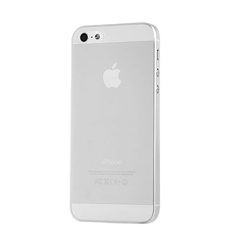 Apple iPhone 5S用極薄ケース クリア透明 シリコンケース 耐衝撃 全面保護 アップル ホワイト