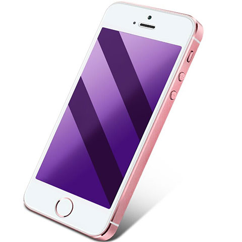 Apple iPhone 5S用アンチグレア ブルーライト 強化ガラス 液晶保護フィルム B01 アップル ネイビー