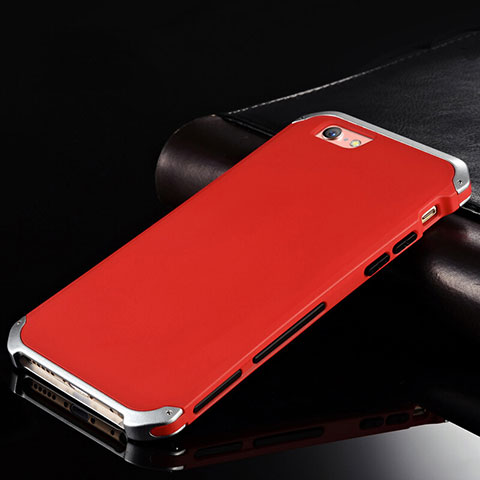 Apple iPhone 6用ケース 高級感 手触り良い アルミメタル 製の金属製 カバー アップル レッド
